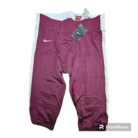 Nike Men's Open Field Football Pants Dark Maroon/ White #615745/670 NWOT  Large - Picture 2 of 8